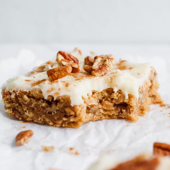 Carrot Cake Blondies - Recipe photo by ourbalancedbowl