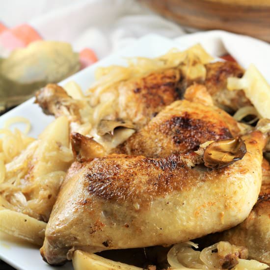Roast Chicken with Raisins - Recipe photo by Mangia Bedda