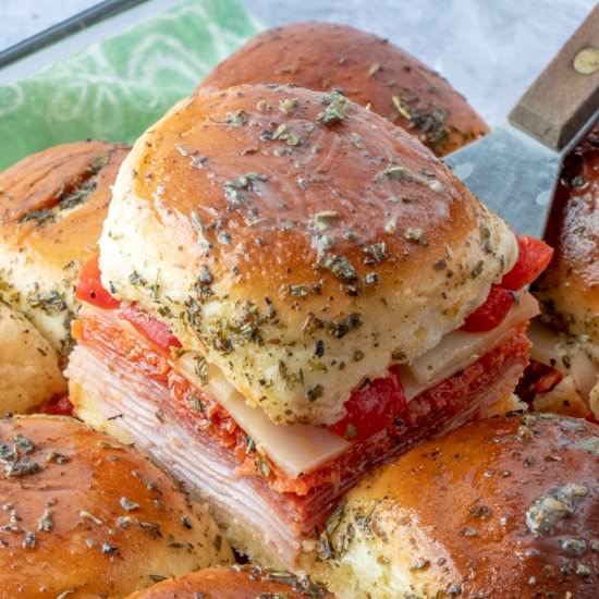 Hot Italian Sub Sliders - Recipe photo by familyfreshmeals