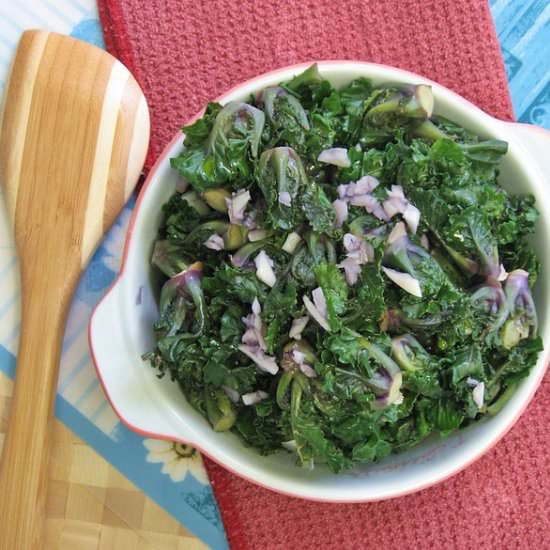Easy Steamed Brussel Kale Sprouts - Recipe photo by escapetofood