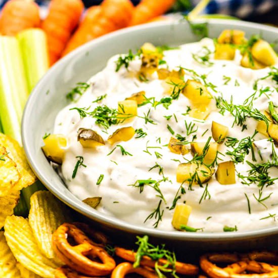 Dill Pickle Dip - Recipe photo by julieseatsandtreats