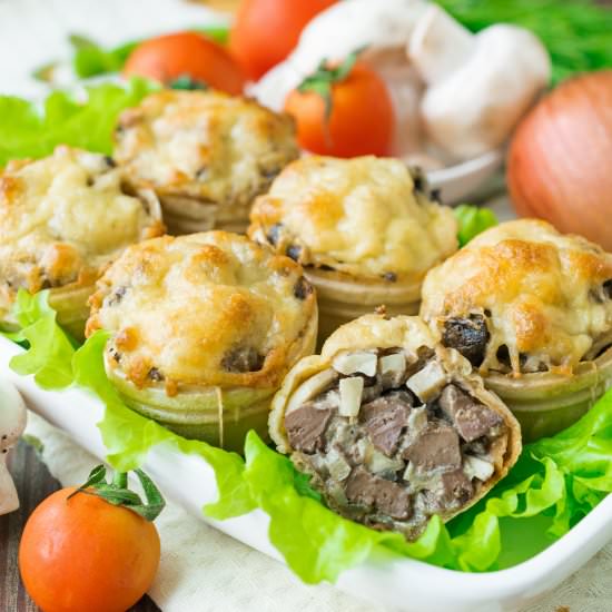 Mushroom Julienne Tartlets - Recipe photo by niftyrecipe