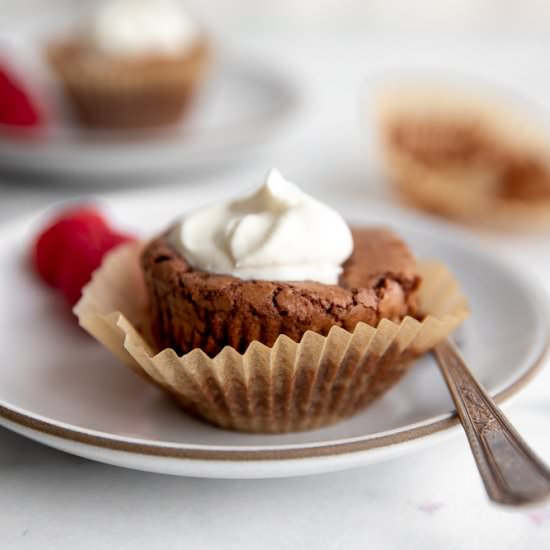 Flourless Chocolate Crackle Cakes - Recipe photo by FromScratchFast