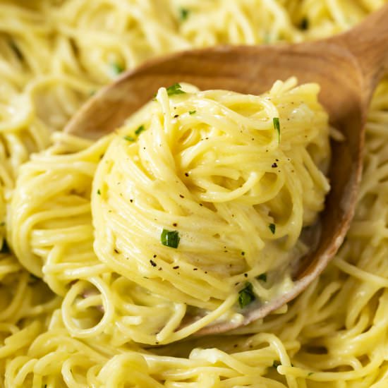 Creamy Lemon Chicken Pasta - Recipe photo by TheCozyCook