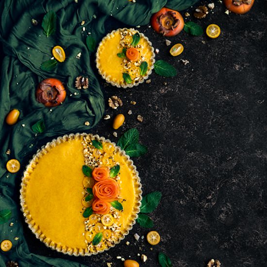 Persimmon kumquat tart - Recipe photo by denisav