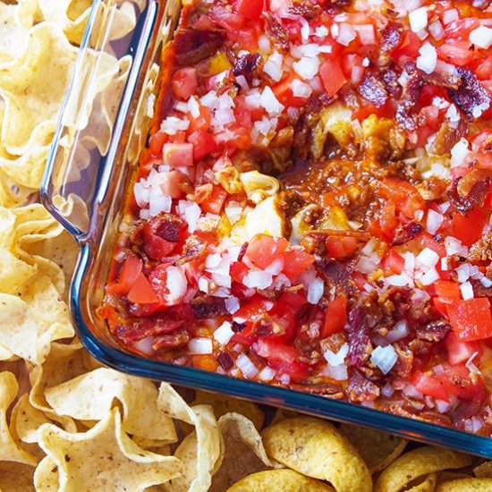 Cheesy Chili Dog Dip - Recipe photo by Candy Jar Chronicles