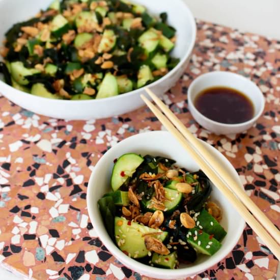 Asian Cucumber Salad with Wakame - Recipe photo by maddysavenue