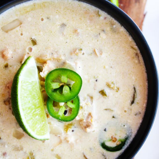 Creamy Verde Chicken Soup - Recipe photo by Horses &amp; Heels