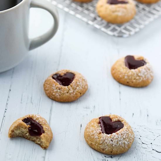Raspberry Hazelnut Hearts - Recipe photo by truenorthkitchen