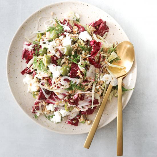 Farro Salad with Fennel + Feta - Recipe photo by Craving California