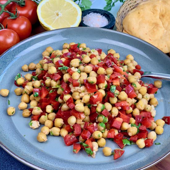 Roasted Chickpea Salad - Recipe photo by PetersFoodAdventures