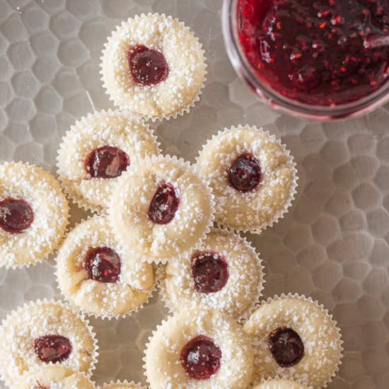 Mini Raspberry Almond Tarts - Recipe photo by lovelylittlekitchen