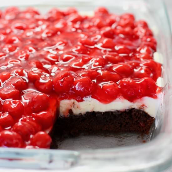 Cherry Topped Brownies - Recipe photo by laughingspatula.com