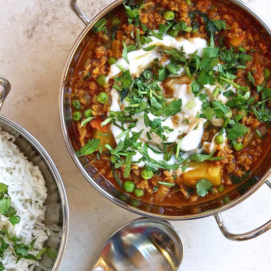 Vegan Keema Matar - Recipe photo by glutenfreealchemist