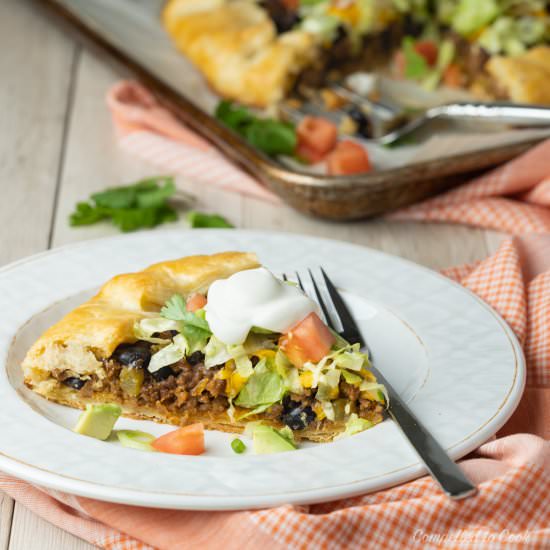 Beef Taco Crostada - Recipe photo by Compelled To Cook
