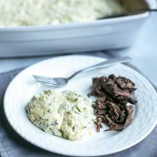 Creamy Shredded Zucchini Casserole - Recipe photo by littlebitrecipes