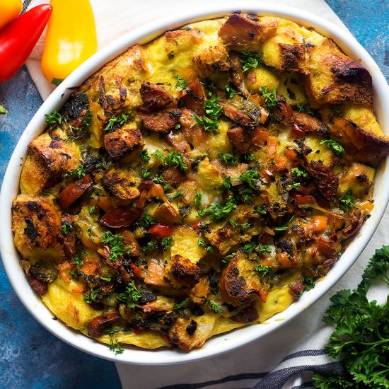 Savory Bread Pudding with Sausage - Recipe photo by unicorns in the kitchen