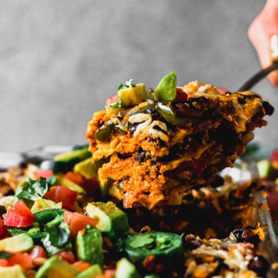 Vegan Enchilada Casserole - Recipe photo by emilieeats