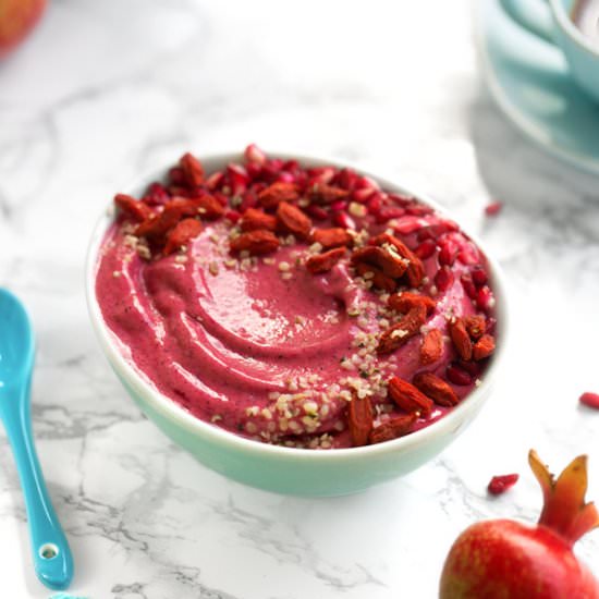 Pink Pomegranate Smoothie Bowl - Recipe photo by BitterSweet