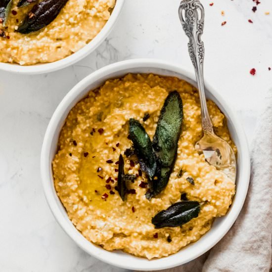 Pumpkin Sage Oat Risotto - Recipe photo by emilieeats