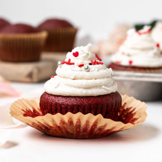 Vegan Red Velvet Cupcakes - Recipe photo by ShortGirlTallOrder