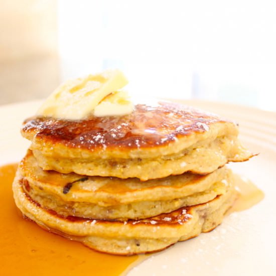 Banana BACON Pecan Pancakes - Recipe photo by VineandPlate