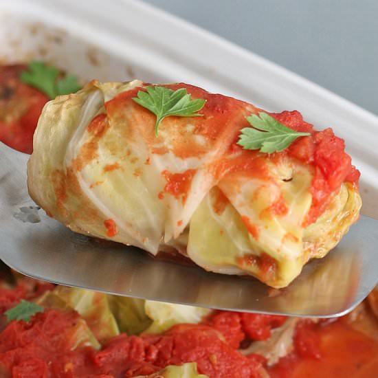Beef & Rice Cabbage Rolls - Recipe photo by savoryexperiments