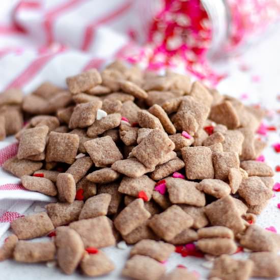 red velvet puppy chow - Recipe photo by freshaprilflours