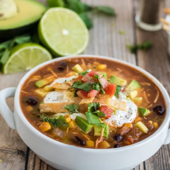 Healthy Chicken Tortilla Soup - Recipe photo by confessionsofparenting