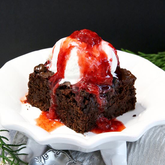 Gluten-Free Double Chocolate Brownies - Recipe photo by thefarmgirlblog.com