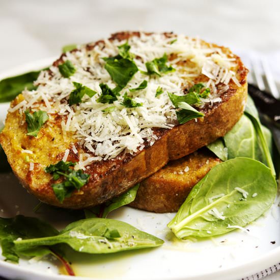 Savory French Toast - Recipe photo by PinchandSwirl