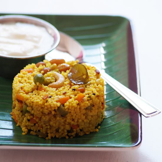 Foxtail Millet Upma Recipe - Recipe photo by blend with spices