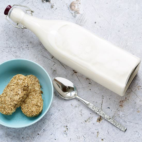 Homemade oat milk - Recipe photo by Mandy Sneaky Veg