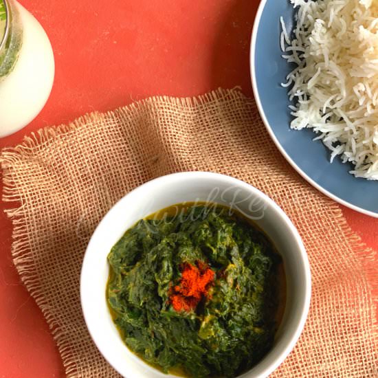 Palak ka kaapa (Spinach gravy) - Recipe photo by cookwithrenu
