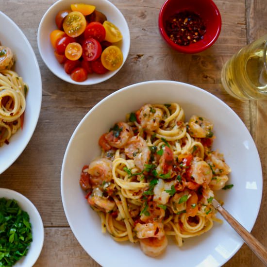 Quick Shrimp Scampi - Recipe photo by justataste