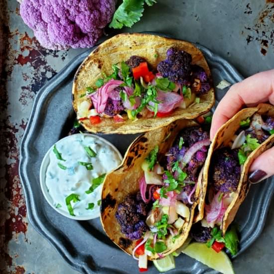 Purple Cauliflower Tacos - Recipe photo by mangotomato