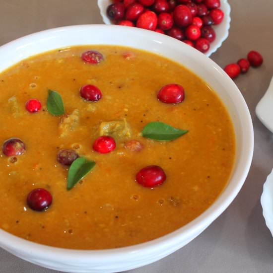 Cranberry Sambar - Recipe photo by livingsmartandhealthy
