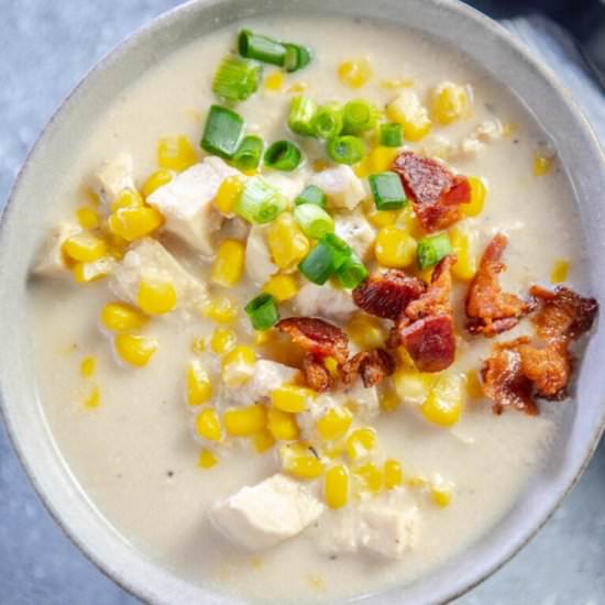 Slow Cooker Chicken Corn Chowder - Recipe photo by slowcookergourmet