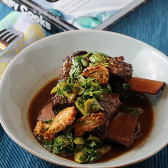 Short ribs with citrus-olive salad - Recipe photo by Food Gal
