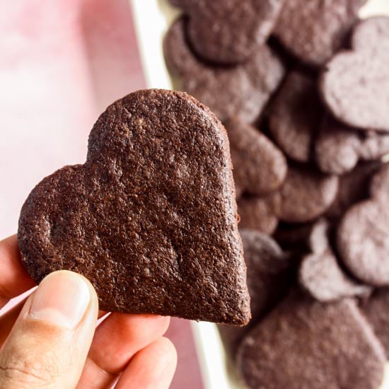 Crisp Dark Chocolate Cookies - Recipe photo by The Desserted Girl