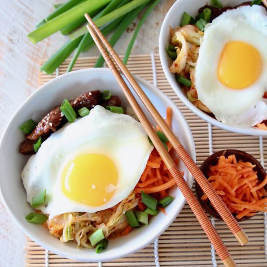 Korean BBQ Cauliflower Rice Bowl - Recipe photo by Whitney Bond