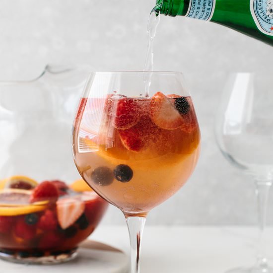 Moscato Sangria - Recipe photo by Downshiftology