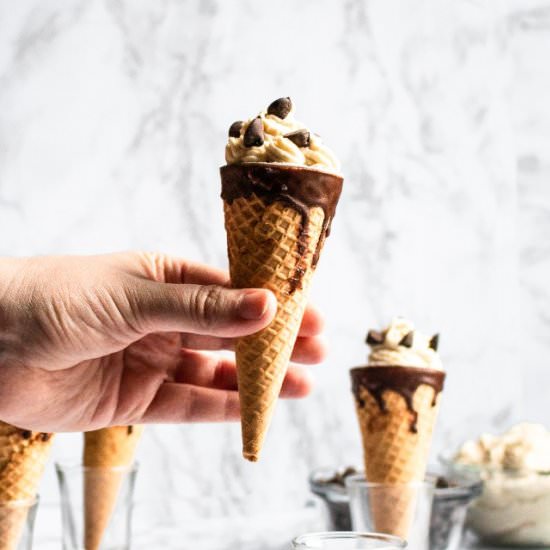 Vegan Cannoli Cones - Recipe photo by PlantPowerCouple