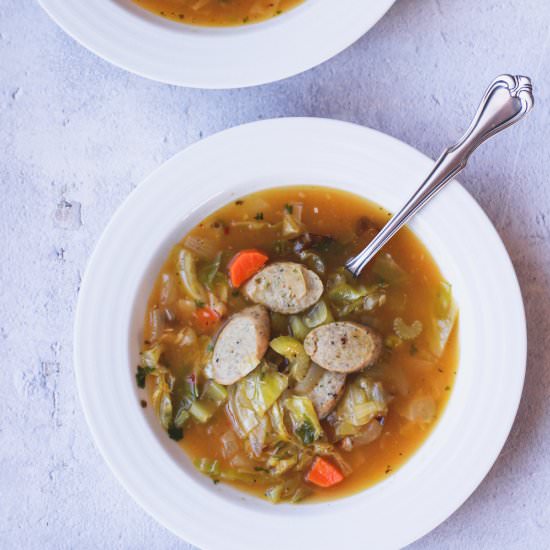 Cabbage and Sausage Soup - Recipe photo by StemandSpoon