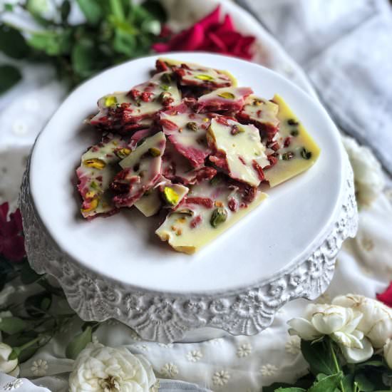 Healthy marbled white choc bark - Recipe photo by Once a Foodie