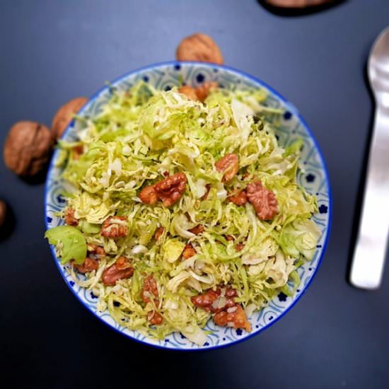 shaved brussels sprout salad - Recipe photo by Cuisine Fiend