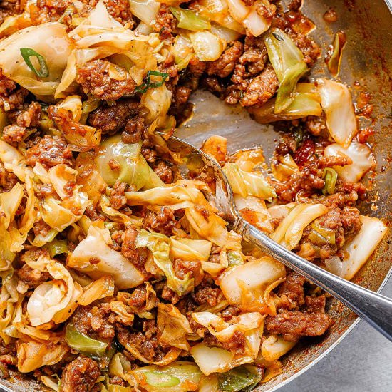 Fried Cabbage Recipe with Sausage - Recipe photo by Eatwell 101
