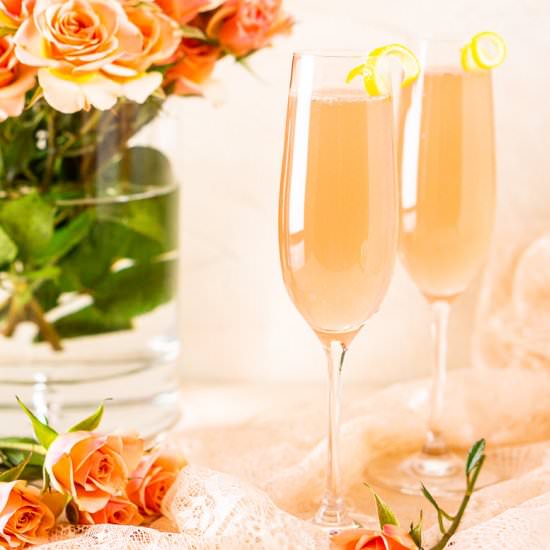 Sparkling Rosé French 75 - Recipe photo by Burrata and Bubbles