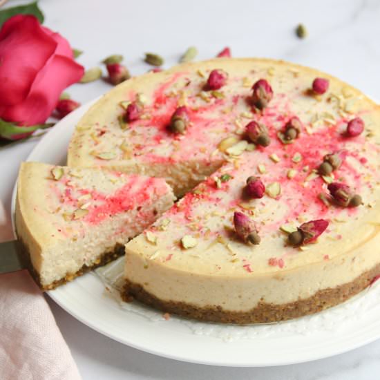 Ricotta cheesecake with rose - Recipe photo by ministryofcurry