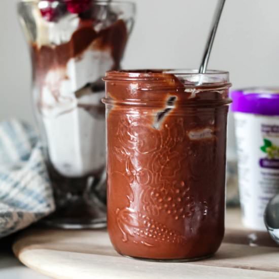 5 Ingredient Vegan Hot Fudge Sauce - Recipe photo by upbeetkitchen